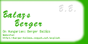 balazs berger business card
